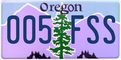 OR license plate 005FSS