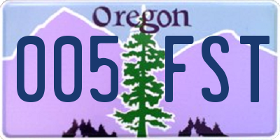 OR license plate 005FST