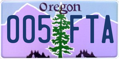 OR license plate 005FTA