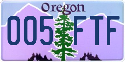 OR license plate 005FTF