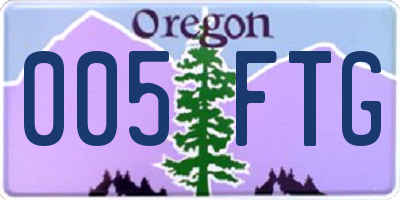OR license plate 005FTG