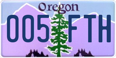OR license plate 005FTH