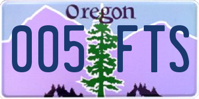 OR license plate 005FTS
