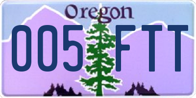OR license plate 005FTT