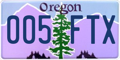 OR license plate 005FTX