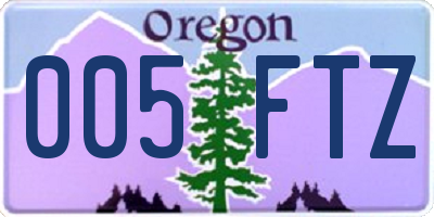 OR license plate 005FTZ
