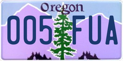 OR license plate 005FUA