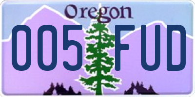 OR license plate 005FUD