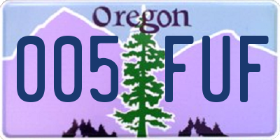 OR license plate 005FUF