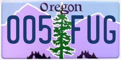 OR license plate 005FUG