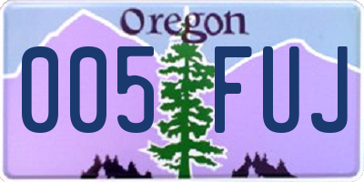 OR license plate 005FUJ