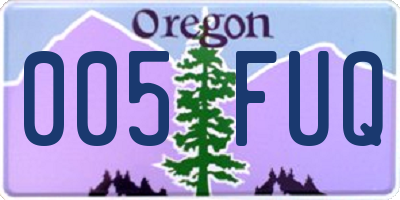 OR license plate 005FUQ