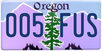 OR license plate 005FUS