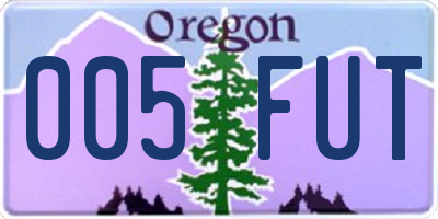 OR license plate 005FUT