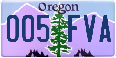 OR license plate 005FVA