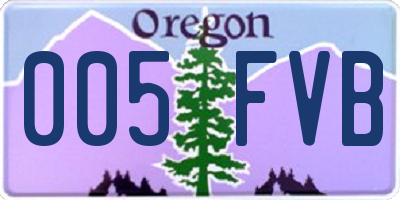 OR license plate 005FVB