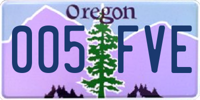 OR license plate 005FVE
