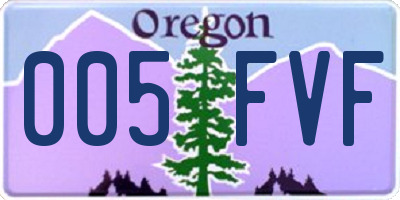 OR license plate 005FVF