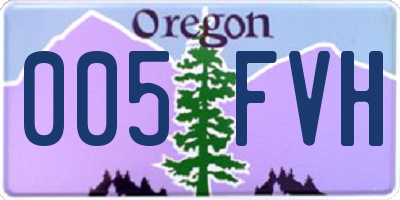 OR license plate 005FVH