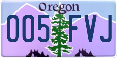 OR license plate 005FVJ