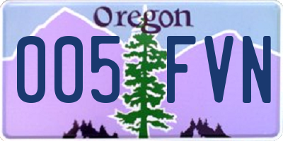 OR license plate 005FVN