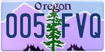 OR license plate 005FVQ