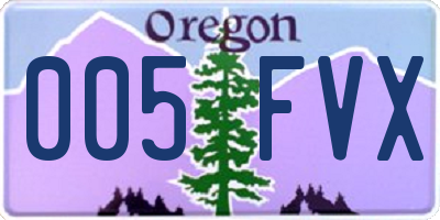 OR license plate 005FVX