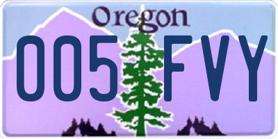 OR license plate 005FVY