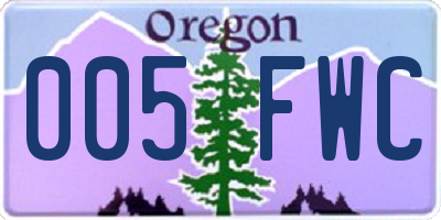 OR license plate 005FWC