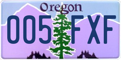 OR license plate 005FXF