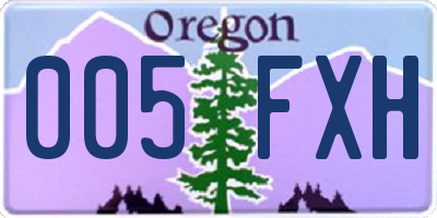 OR license plate 005FXH