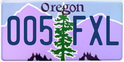 OR license plate 005FXL