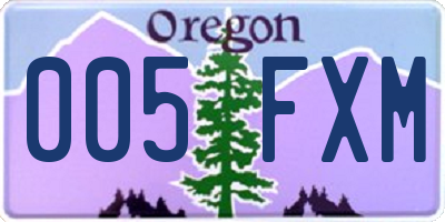OR license plate 005FXM