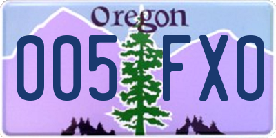 OR license plate 005FXO