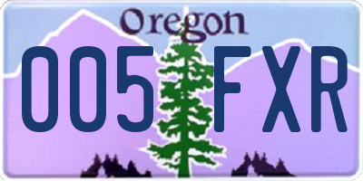 OR license plate 005FXR