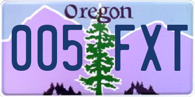 OR license plate 005FXT