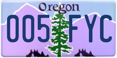 OR license plate 005FYC