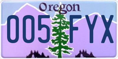 OR license plate 005FYX