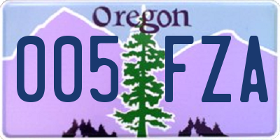 OR license plate 005FZA