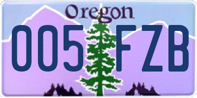 OR license plate 005FZB