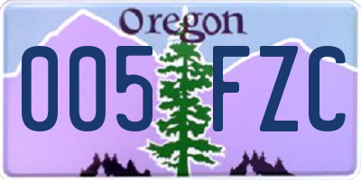 OR license plate 005FZC