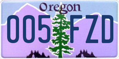OR license plate 005FZD