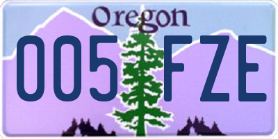 OR license plate 005FZE
