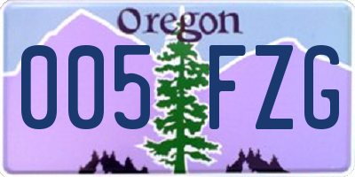 OR license plate 005FZG