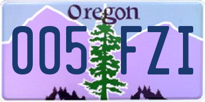 OR license plate 005FZI