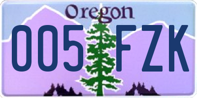 OR license plate 005FZK