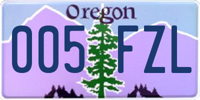 OR license plate 005FZL