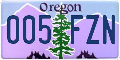 OR license plate 005FZN