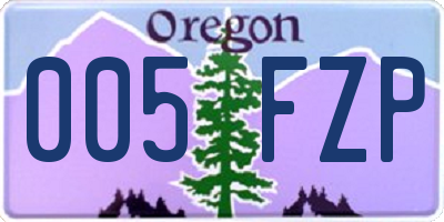 OR license plate 005FZP