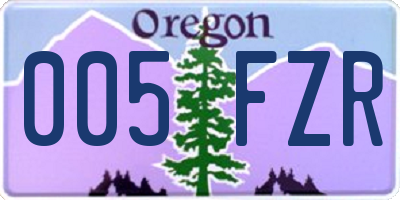 OR license plate 005FZR